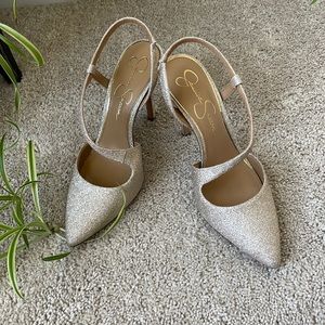 Jessica Simpson Gold Glitter Heels